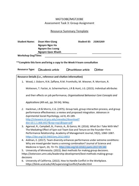 Research Summary Template | Download Free PDF | Group Decision Making ...