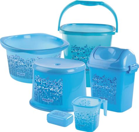 Nayasa by Bansal Group Plastic Bathroom Set of 6-Pieces (Bathroom Mug ...