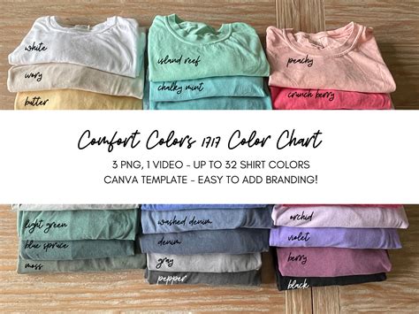 Ultimate Comfort Colors T-shirt Color Chart and Video for Stunning ...
