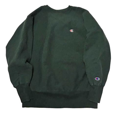 90s チャンピオン Champion リバースウィーブ スウェット 目付き グリーン【L】 MADE IN USA RW-710 ...