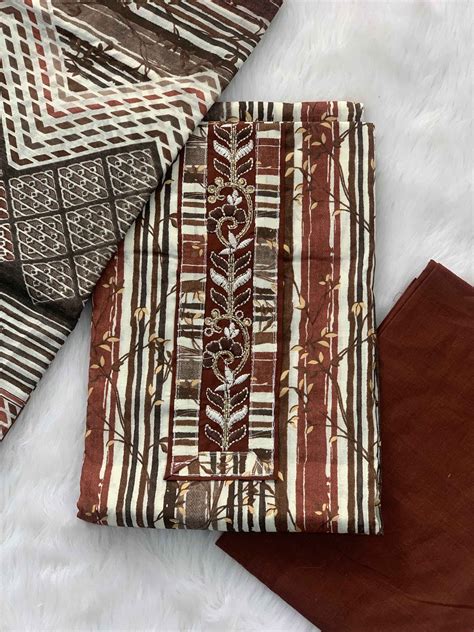 Brown Printed Cotton suit Set – RAE Trends