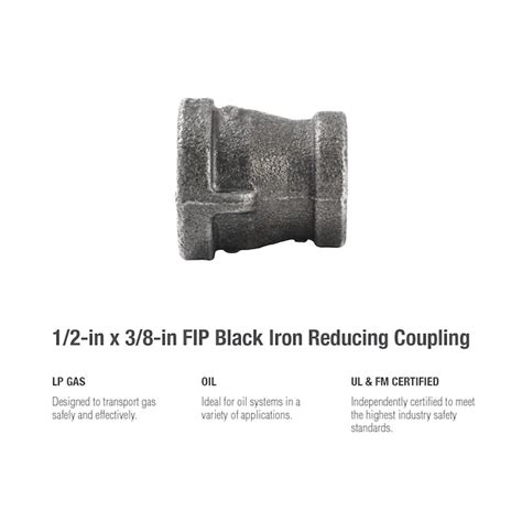 RELIABILT 1/2-in x 3/8-in Black Iron Reducing Coupling Fitting 71305 at ...
