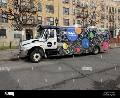 The Brooklyn Public Library bookmobile parked on Eastern Parkway off ...