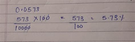 Convert the decimal into percent 0.0573 - Brainly.in