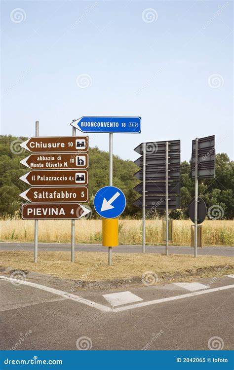 Road signs, Italy. stock image. Image of outdoors, color - 2042065