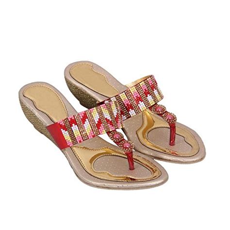 Buy Fashbeat Women Synthetic Red Color Wedges at Amazon.in