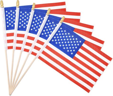 Amazon.com : 20 Pack Small USA American Flag Stick 5'' x 8'' - Mini ...