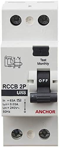 Anchor by Panasonic UNO Series RCCB 63 AMP 30mA Four Pole Residual ...