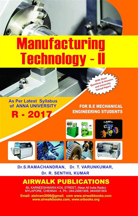 Buy Manufacturing Technology-II TN R-2017 Book Online at Low Prices in ...