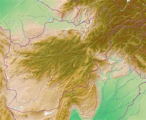 Premium Photo | Blank physical topographic map of Afghanistan