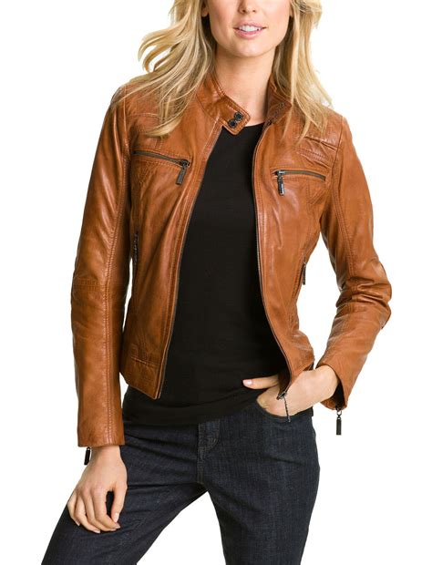 Women Leather Jackets Brown DR 8002 - Dinerobe