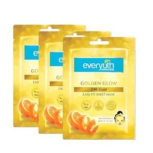 Buy Everyuth Naturals Golden Glow 24K Gold Sheet Mask Pack of 3 Online ...