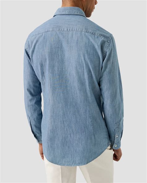 Light Blue Denim Shirt - Eton