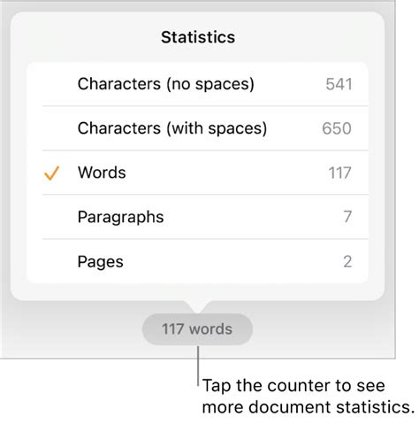 Show word count and other statistics in Pages on iPad - Apple Support (IN)
