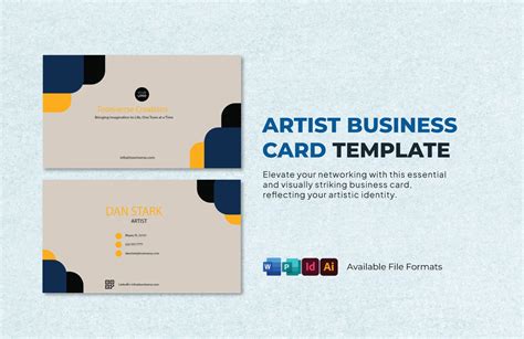Editable Artist Business Card Templates in Word to Download