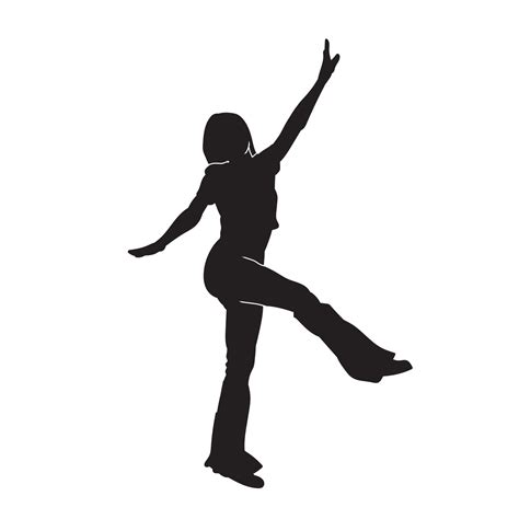 silhouette of a active female dancing. silhouette of a dancer woman in move. 16650206 Vector Art ...