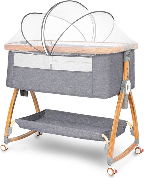 Komcot Baby Bassinet, Bedside Bassinet for Baby, 6 Height Adjustable ...