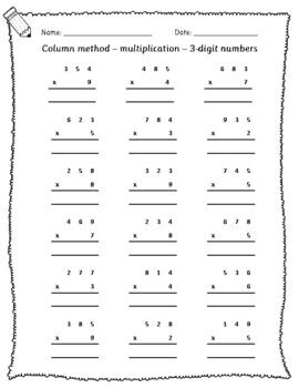 Image result for Column Method with Multiplication and Division L Facts
