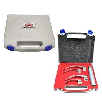 DESCO Laryngoscope Fibre Optic Machintosh 4 Blades (1234) SS with ...