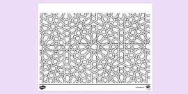 Islamic Geometric Pattern Colouring Sheet | Colouring Sheets