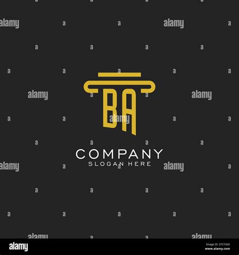BA initial logo with simple pillar style design vector graphic Stock ...
