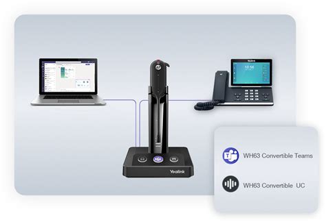 Yealink WH63 UC Standard DECT Wireless Headset with Microphone for ...