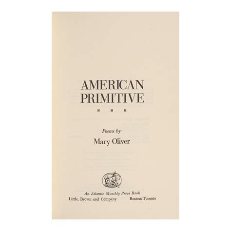 Bonhams : FIRST EDITION OF MARY OLIVER'S PULITZER PRIZE WINNING ...