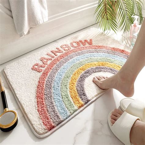 Buy Roseate Rainbow Super Soft Anti Skid (40x60 cm) Microfibre 2000 GSM ...