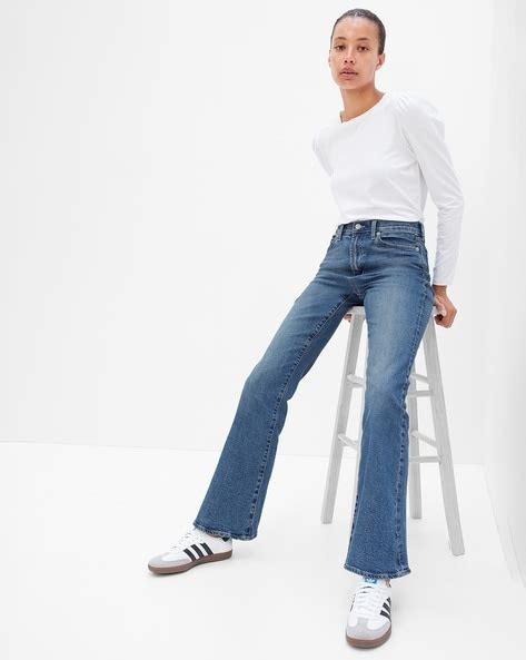 Mid-Wash High-Rise Flared Jeans - Price History