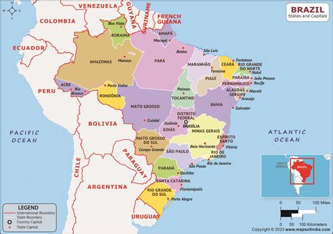 Brazil States and Capitals List and Map | List of States and Capitals ...