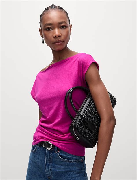 Buy Cotton Modal Ruched Top at Marks & Spencer