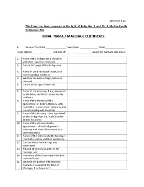 Nikah Form - Fill Online, Printable, Fillable, Blank - pdfFiller