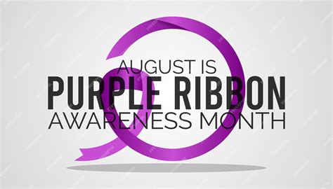 Premium Vector | August is purple ribbon awareness monthbanner holiday ...