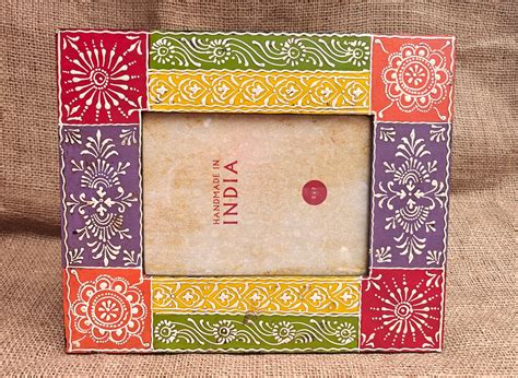 Indian Folk Art Photo Frame Multicolour | 5x7 inch | Poonam Backliwal ...