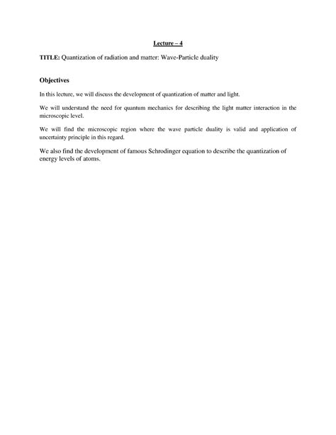 Lecture 4 - Atomic and molecular physics - Lecture – 4 TITLE ...