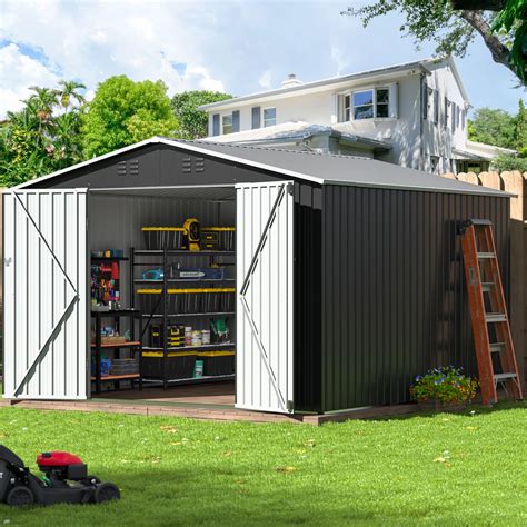 Amazon.com : AirWire 10x10 FT Outdoor Storage Shed, Garden Shed with ...