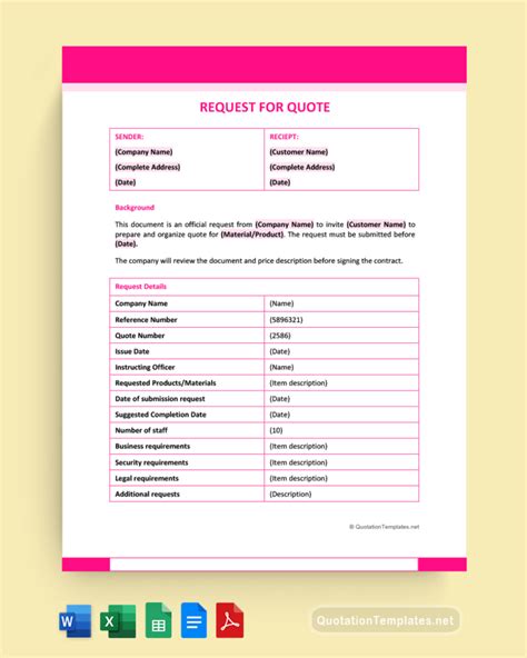 Image result for Quote Request Form Template Fillable