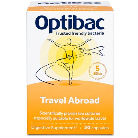 Optibac Travel Abroad Probiotics Vegan Digestive Probiotic Supplement ...