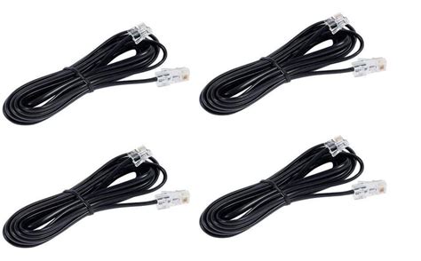 Landline Cable RJ11 Plug to Plug Telephone Modem Line Cable (Black, 2 ...