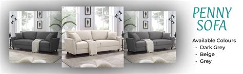 Avion Penny 3 Seater Sofa Set for Living Room Dark Beige | Comfortable ...
