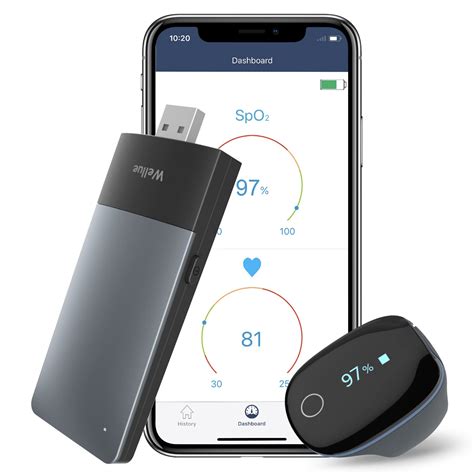 Buy Wellue O2ring Bluetooth Pulse Oximeter, Rechargeable Blood Oxygen ...