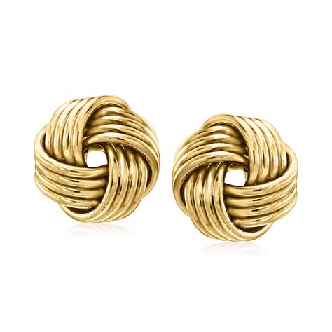 Italian 18kt Yellow Gold Love Knot Earrings | Knot earrings, Magical ...