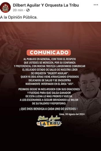 Dilbert Aguilar sufrió recaída en su salud y es internado en UCI ...