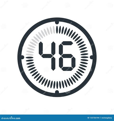 The 46 Minutes Icon Isolated on White Background, Clock and Watch ...