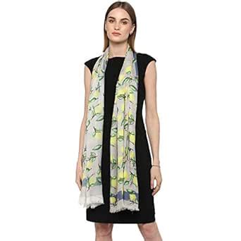 Buy Rhe-ana Women's 100% Fine Modal Scarf Lemon Multi Colours 28 x 80 ...