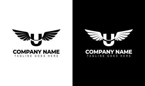 Letter U with wings logo label emblem sign stamp. Vector illustrations ...