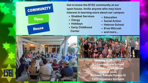 Open House - BTEE Temple and Hebrew School, Burbank Temple Emanu El ...