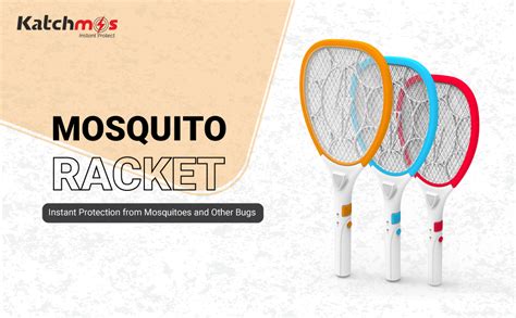 Katchmos Sparky Electric Rechargeable 500-MAh Mosquito Racquet Bat ...