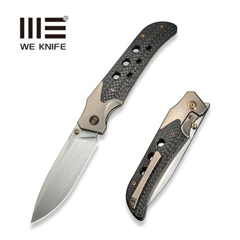 WEKNIFE WE-Guthrie Thumb Stud Knife Champagne Titanium Handle With ...