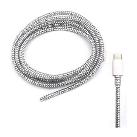 Buy VINSU Metallic Finish Cable Charger Spiral Protector Wire Repair ...